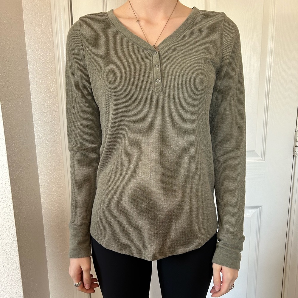 olive green Elena Gilbert style top from Time and Tru size L